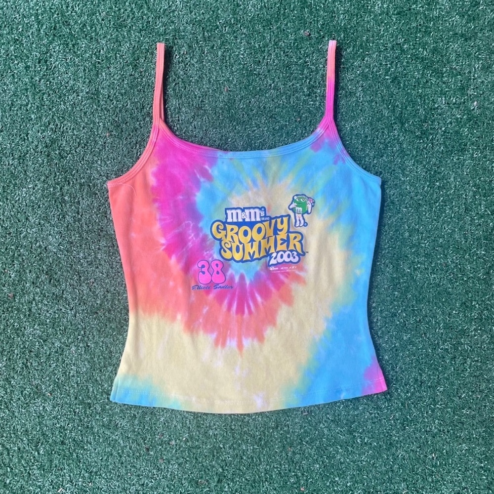 Chase Authentics Tie-Dye Spaghetti Strap Tank Top - Pink, Blue, Yellow